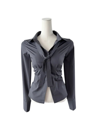 Cheto Tie Long-Sleeved Blouse