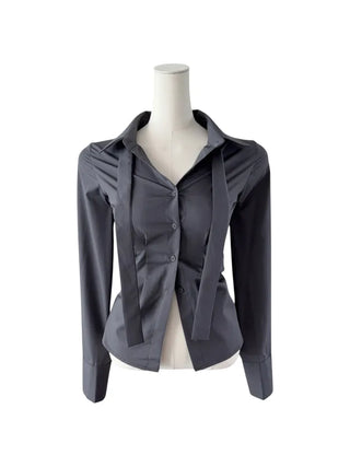 Cheto Tie Long-Sleeved Blouse