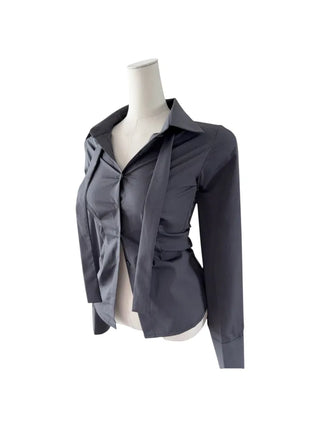 Cheto Tie Long-Sleeved Blouse