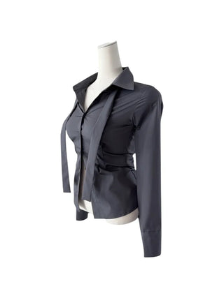 Cheto Tie Long-Sleeved Blouse