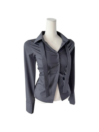 Cheto Tie Long-Sleeved Blouse