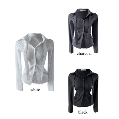 Cheto Tie Long-Sleeved Blouse
