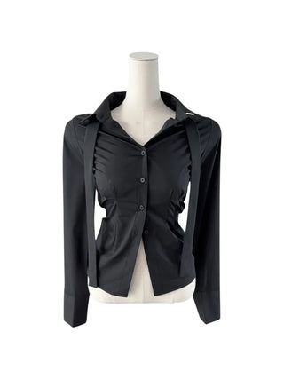 Cheto Tie Long-Sleeved Blouse