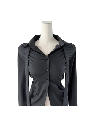 Cheto Tie Long-Sleeved Blouse
