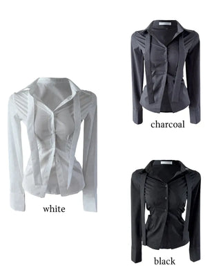 Cheto Tie Long-Sleeved Blouse