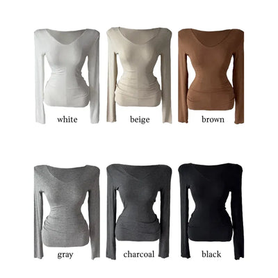 Mochi Modal U-Neck Long Sleeve T