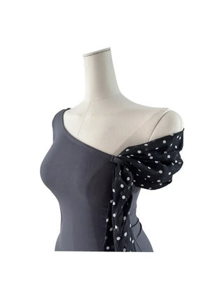 Moika Dot Chiffon One Shoulder T