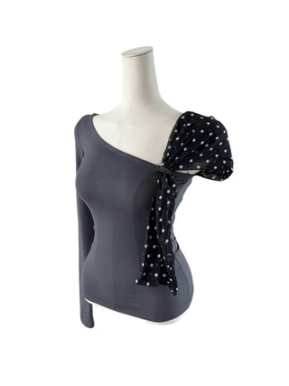 Moika Dot Chiffon One Shoulder T