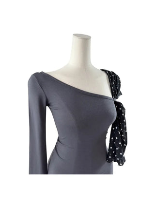 Moika Dot Chiffon One Shoulder T