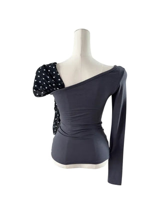 Moika Dot Chiffon One Shoulder T