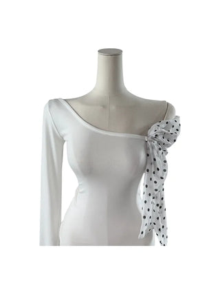 Moika Dot Chiffon One Shoulder T
