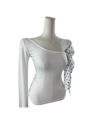 Moika Dot Chiffon One Shoulder T