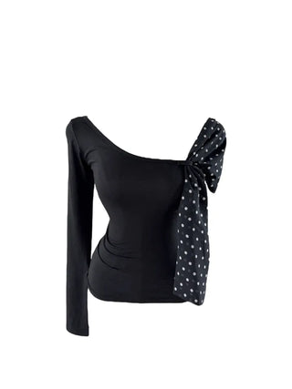 Moika Dot Chiffon One Shoulder T