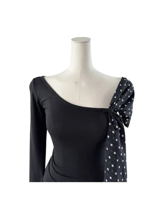 Moika Dot Chiffon One Shoulder T