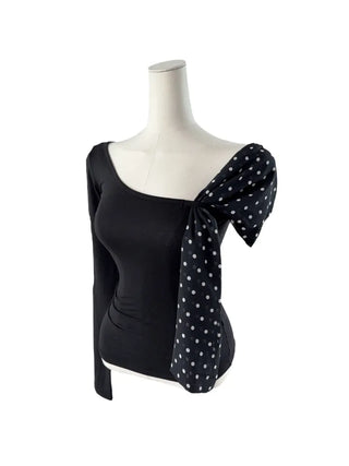 Moika Dot Chiffon One Shoulder T