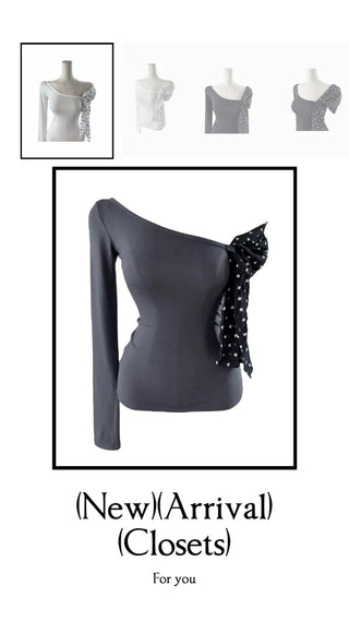 Moika Dot Chiffon One Shoulder T