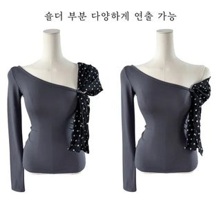 Moika Dot Chiffon One Shoulder T