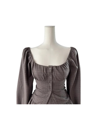 Osaka Checkered Blouse Skirt Set