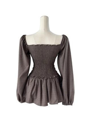 Osaka Checkered Blouse Skirt Set