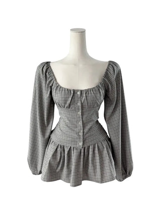 Osaka Checkered Blouse Skirt Set