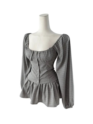 Osaka Checkered Blouse Skirt Set