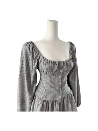 Osaka Checkered Blouse Skirt Set