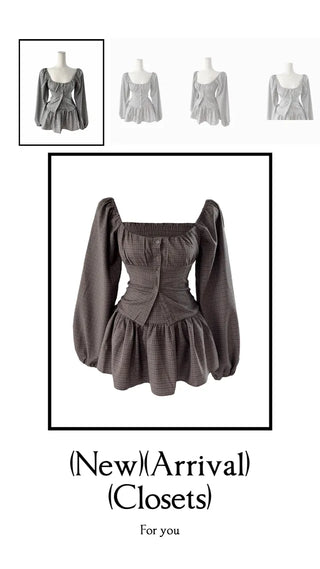 Osaka Checkered Blouse Skirt Set