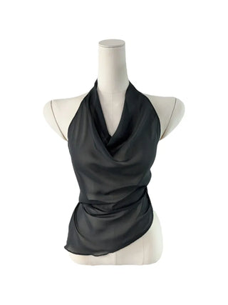 Blur cosi chiffon halter bl Blur cosi chiffon halter blouse