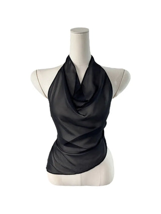 Blur cosi chiffon halter bl Blur cosi chiffon halter blouse