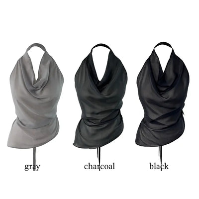 Blur cosi chiffon halter bl Blur cosi chiffon halter blouse