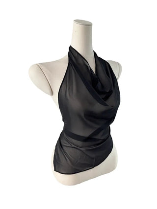 Blur cosi chiffon halter bl Blur cosi chiffon halter blouse