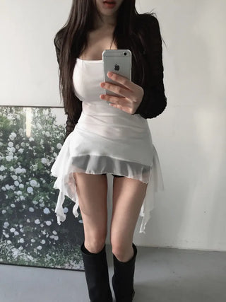 Purin frill wave long sleeveless