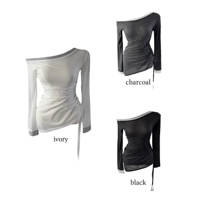 Moore Fake Double Color Long Sleeve T