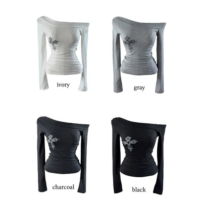 Lescent One Shoulder Long Sleeve T