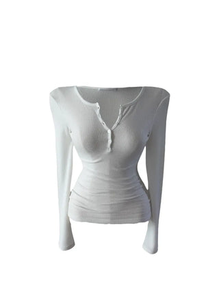 Miro henry neck ribbed long-sleeved t-shirt