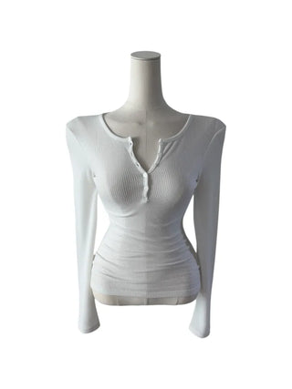 Miro henry neck ribbed long-sleeved t-shirt