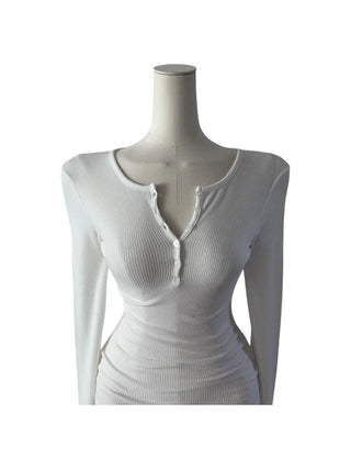 Miro henry neck ribbed long-sleeved t-shirt