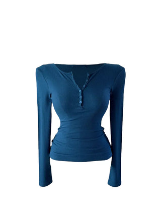 Miro henry neck ribbed long-sleeved t-shirt