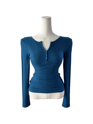 Miro henry neck ribbed long-sleeved t-shirt