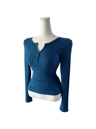 Miro henry neck ribbed long-sleeved t-shirt
