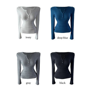Miro henry neck ribbed long-sleeved t-shirt