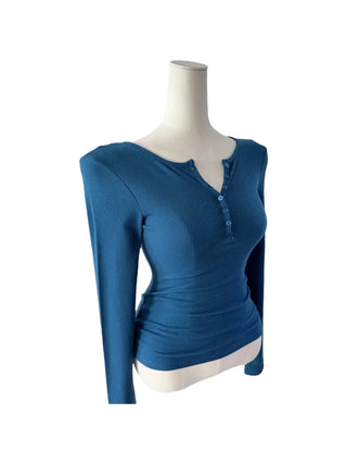 Miro henry neck ribbed long-sleeved t-shirt