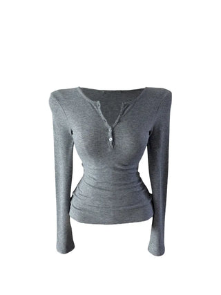 Miro henry neck ribbed long-sleeved t-shirt