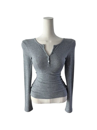 Miro henry neck ribbed long-sleeved t-shirt