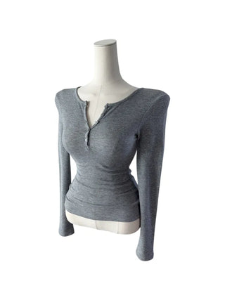 Miro henry neck ribbed long-sleeved t-shirt