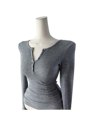 Miro henry neck ribbed long-sleeved t-shirt