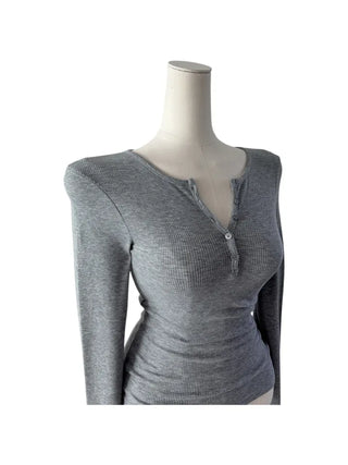 Miro henry neck ribbed long-sleeved t-shirt