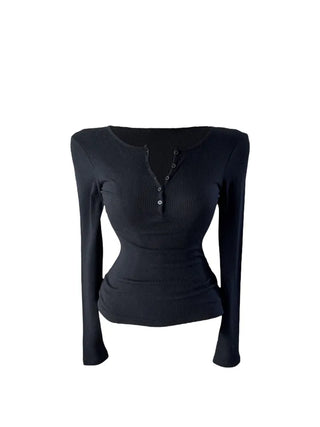 Miro henry neck ribbed long-sleeved t-shirt