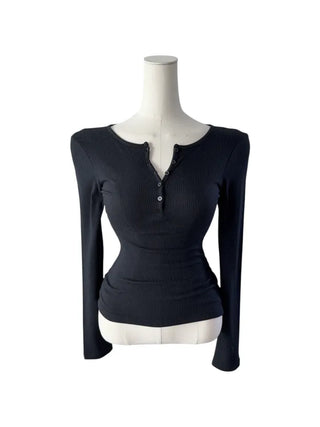 Miro henry neck ribbed long-sleeved t-shirt