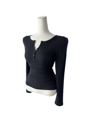 Miro henry neck ribbed long-sleeved t-shirt